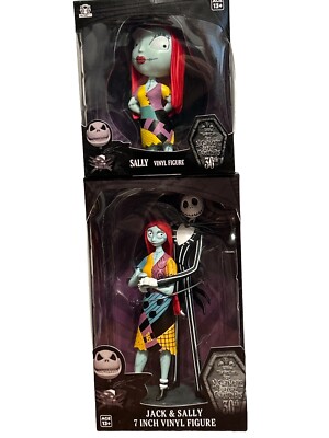 NIGHTMARE BEFORE CHRISTMAS Jack & Sally 7'' & Sally 4in 30th Anniversary Figures