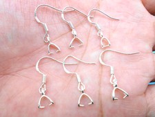 100-500PCS MAKING DIY Findings 925 Sterling Silver Hook Pinch Bail Ear Wire SALE