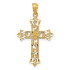 Real 14kt Yellow Gold Cross Pendant