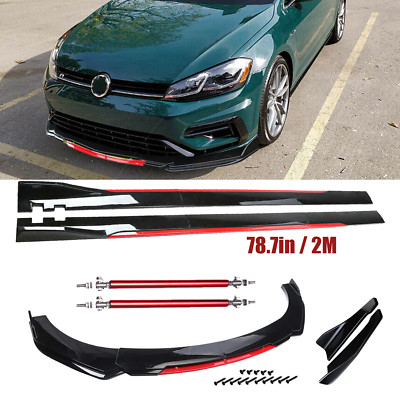For Kia Optima K5 Forte Front Bumper Lip Spoiler Splitter Side Skirt Gloss Black
