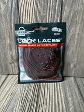 Lock Laces Original Elastic No-Tie Boot Laces 72" Water Resistant Brown