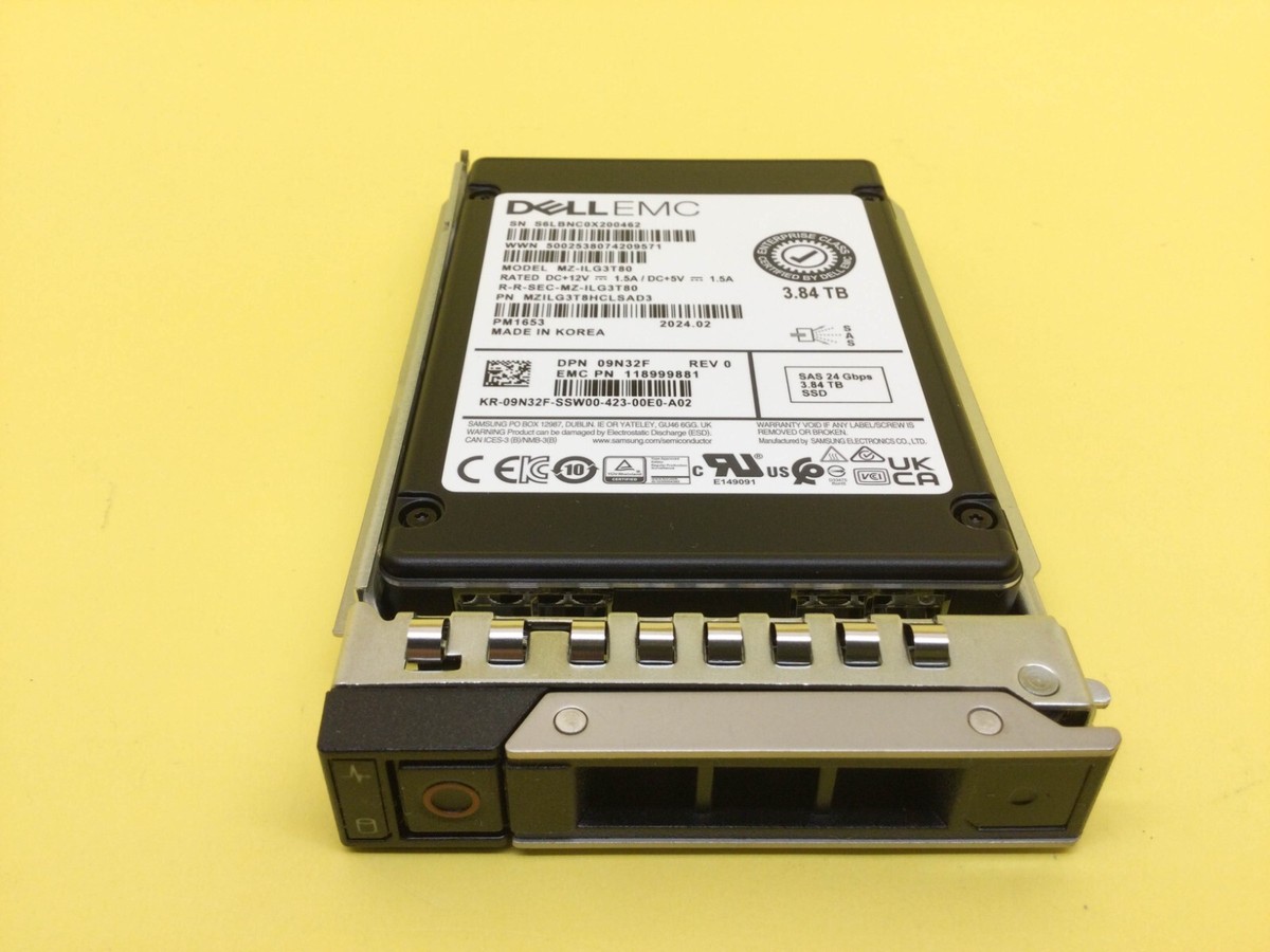 9N32F DELL 3.84TB SAS 24Gb/s Read Intensive 2.5
