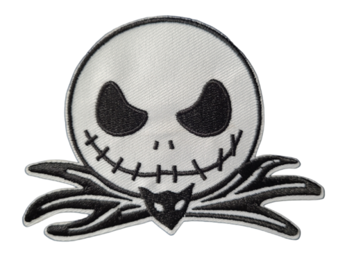 NEW Jack Skeleton Nightmare Before Christmas Iron On Patch Face with Collar - Foto 1 di 1