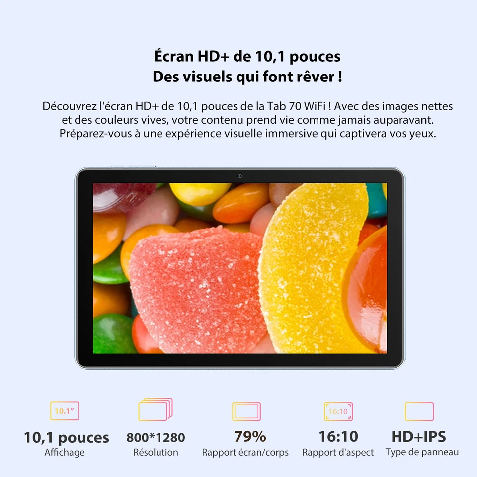 Blackview Tab 70 Wifi Tablette 10,1 pouces Android 13 6580mAh 8Go+64Go BT5.0 - Photo 4/4
