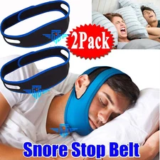 2 Pack Anti Snore Chin Strap Stop Snoring Belt Sleep Apnea Support Solution USA