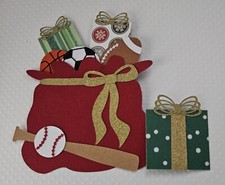 Santa's Sports Bag With Soccer ball. Scrapbook, Card Making Paper Piecing