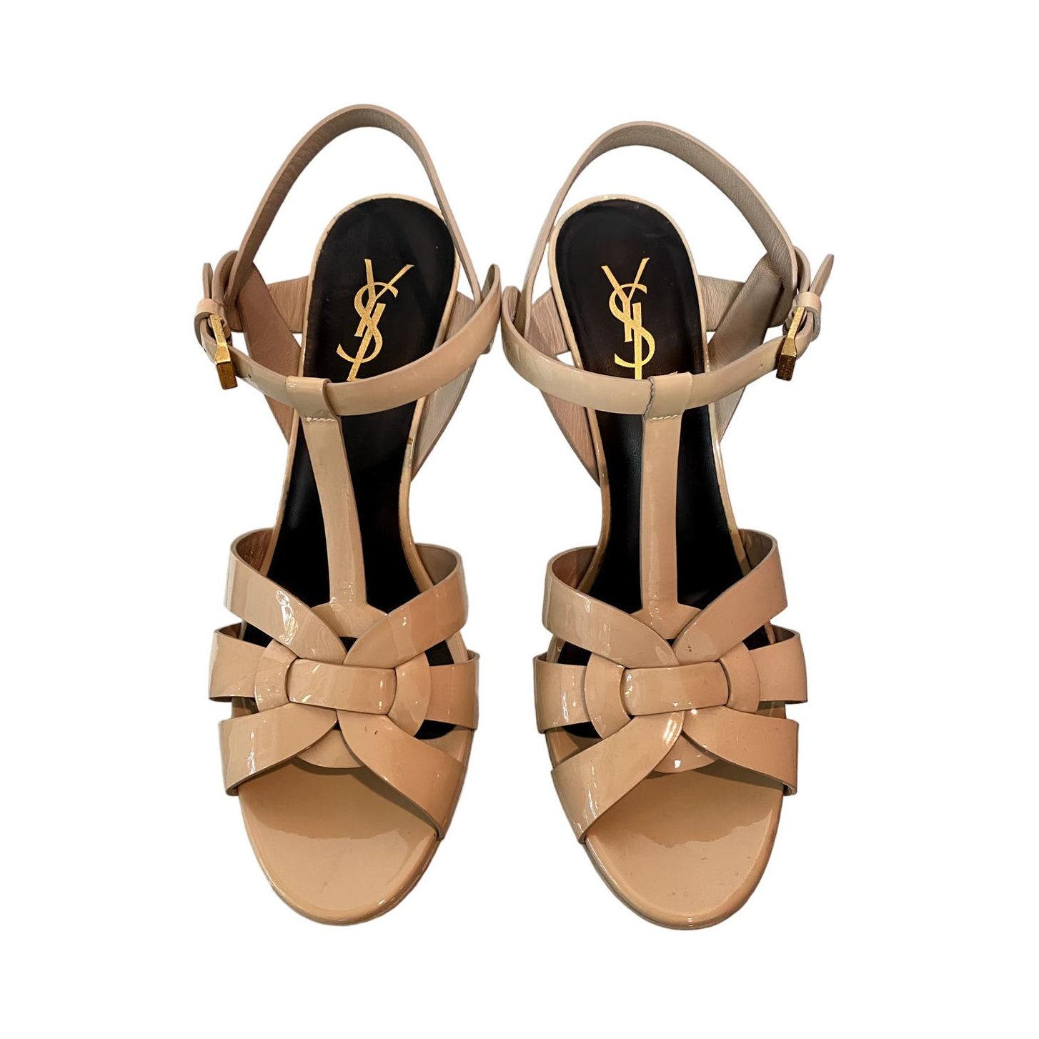 Sandali tributo in pelle verniciata Yves Saint Laurent