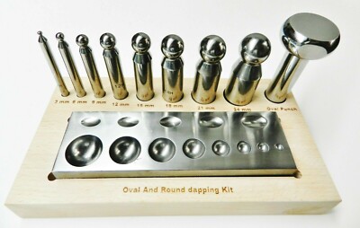 Round & Oval Dapping Set 9 Piece for Jewelry Making Forming Shapes