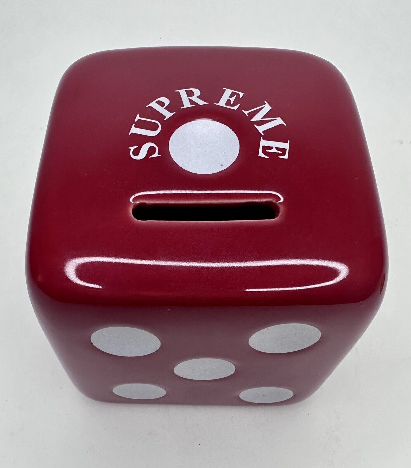 Supreme SS11 Ceramic Dice Piggy Bank Collectible “RED” 3.5" Brand NEW