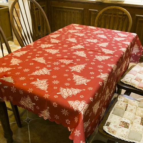 Christmas Tablecloth Table Rectangle Printed Fabric Cover Xmas Party Decoration - Picture 8 of 14