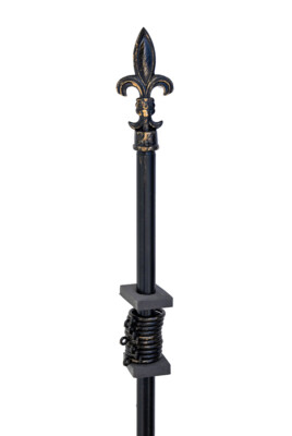 🏠 Barra De Cortina Extensible 120-210 Cm – Hierro Envejecido Con Anillas Y Soportes (negro Y Oro)