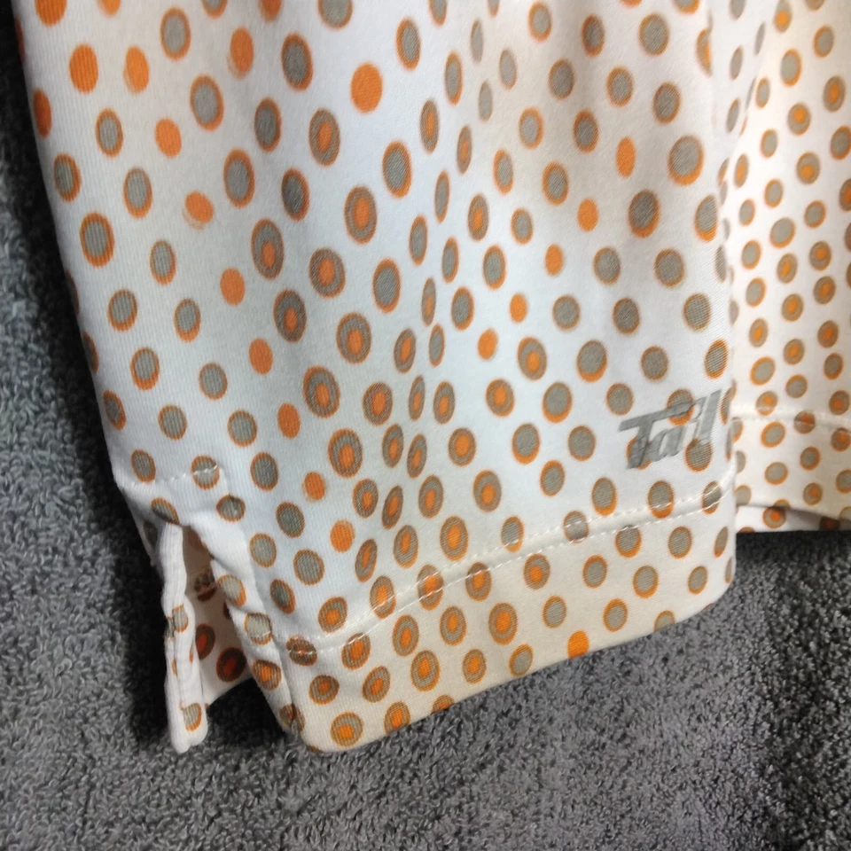 Tail Tech 高尔夫女式背心 M 码橙色米色几何图案眼睛无袖拉链 — 第 4/4 张图片