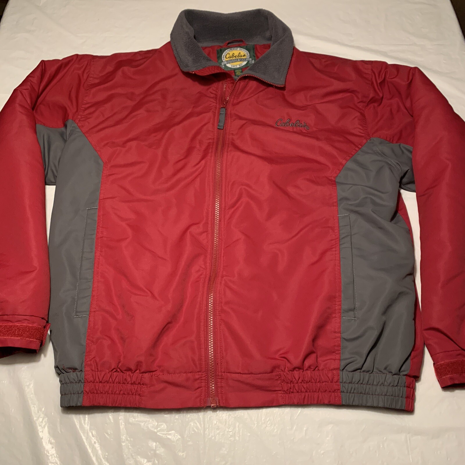 Cabelas Fleece Lined SoftShell Winter Jacket Red … - image 1