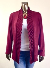 CHICO'S 128 NEW TRAVELERS MURBERRY-RED PRINCESS-PLEAT JACKET SIZE 1 M 