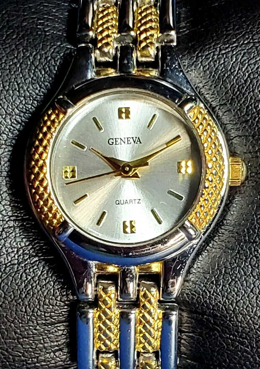 Geneva quartz gold and silver watch Tennis His & Her Wristwatch Set Geneva Quartz Two-Tone Gold  main image 3