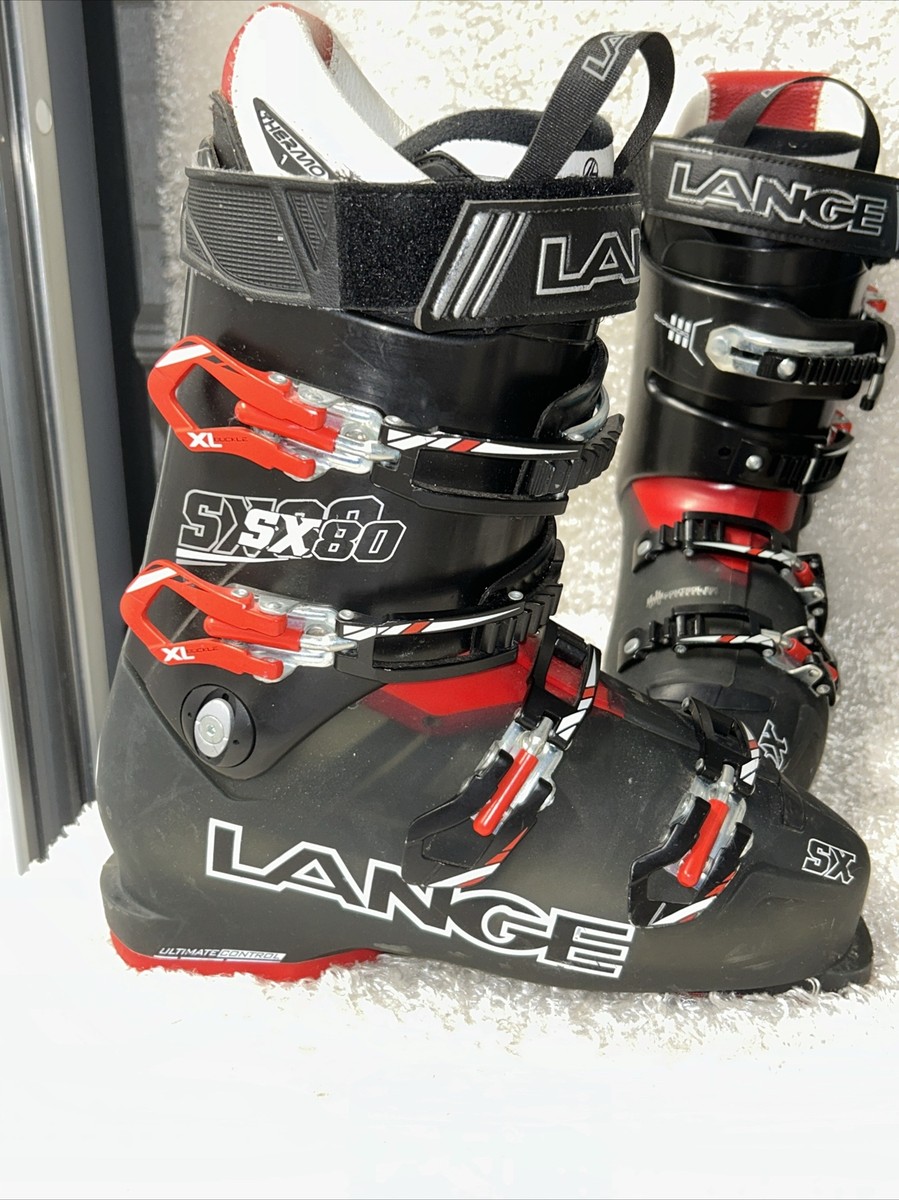 Lange SX80 Black Red Downhill Ski Boots Men's Size 206 MM Lange SX80 Black Red Downhill Ski Boots Men's Size 206 MM