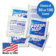 Kari-Out Moist Towelettes/Fresh Nap/Wet Wipes Individually Wrapped Lemon-scented