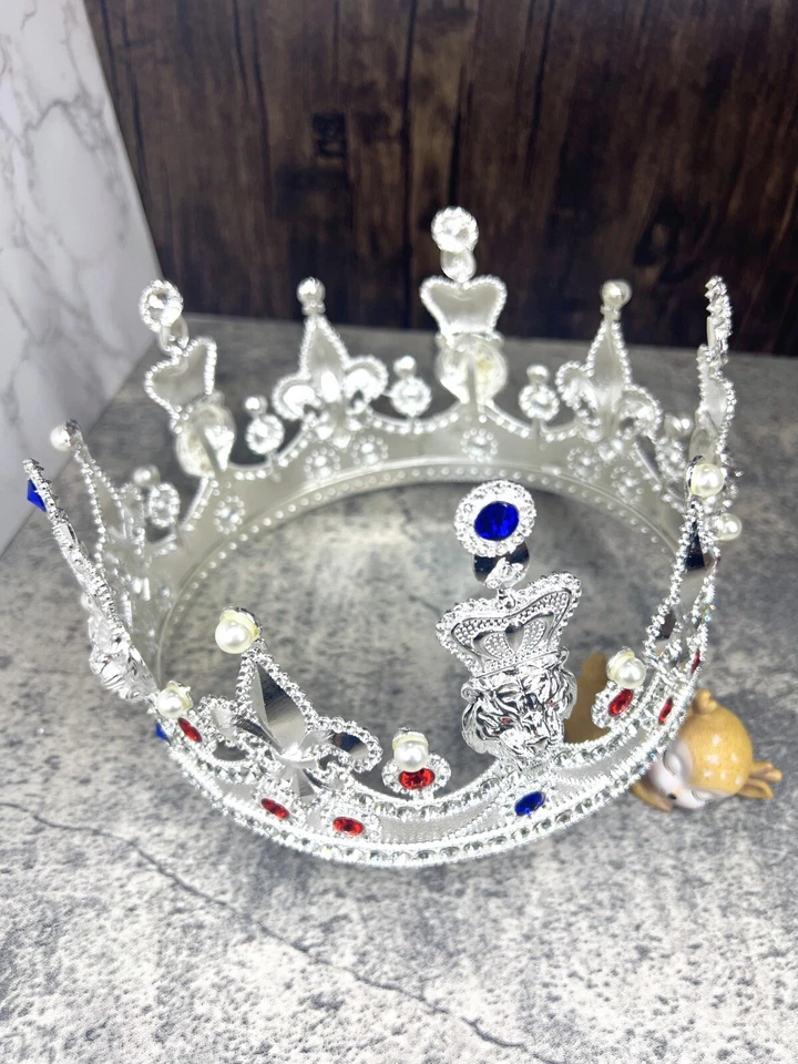 狮子王银冠,男性皇家皇冠,选美银冠,万圣节皇冠 — 第 4/4 张图片