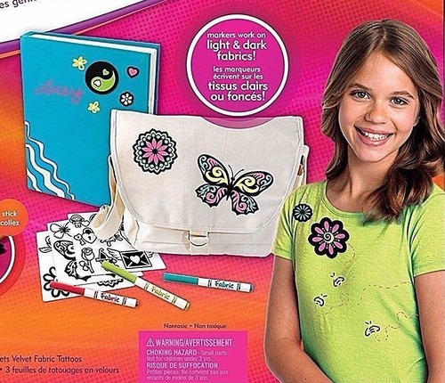 Bügelbild Design Samt Tattoos Kit für T-Shirts Taschen Bücher Crayola 8+ - Bild 3 von 3