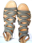 ComfortView KIM strappy Sandals Grey-green Size 9.5M NEW flat Gladiator Back Zip