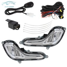 Pair Of Front Bumper Fog Light Lamp Kit For 2012-2016 Hyundai Accent 922011r010