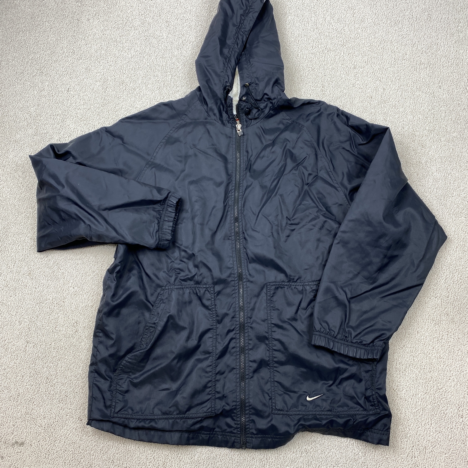 Vintage Nike Hooded Jacket Men's Medium Black Windbreaker Athletic Outdoor