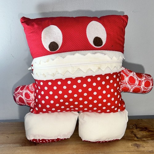 Worry Eater Anxiety Plush Red White Monster Plush Pillow Stuffed Animal