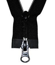 2-drożny zamek błyskawiczny plastikowa spirala 8 mm czarna 50 -100 cm do kurtek itp.