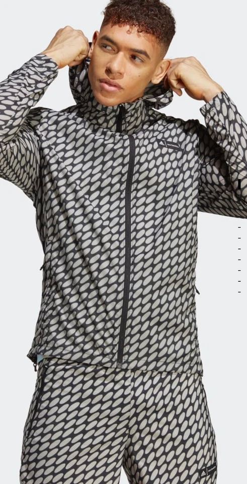 $130 adidas X Marimekko Marathon Running Jacket HR8203 Men’s Medium Black Rare - Image 2 of 4