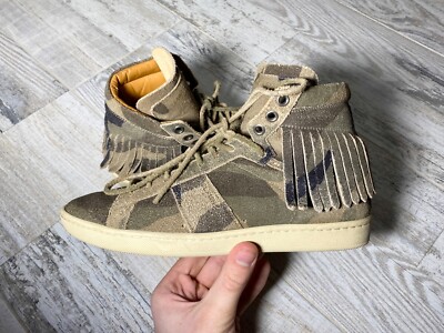 SAINT LAURENT Hedi Slimane WOMEN'S SL/18 H Fringe Camo Hightop