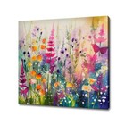 Colourful Wildlowers Meadow Field Abstract Watercolour Painting Canvas Print