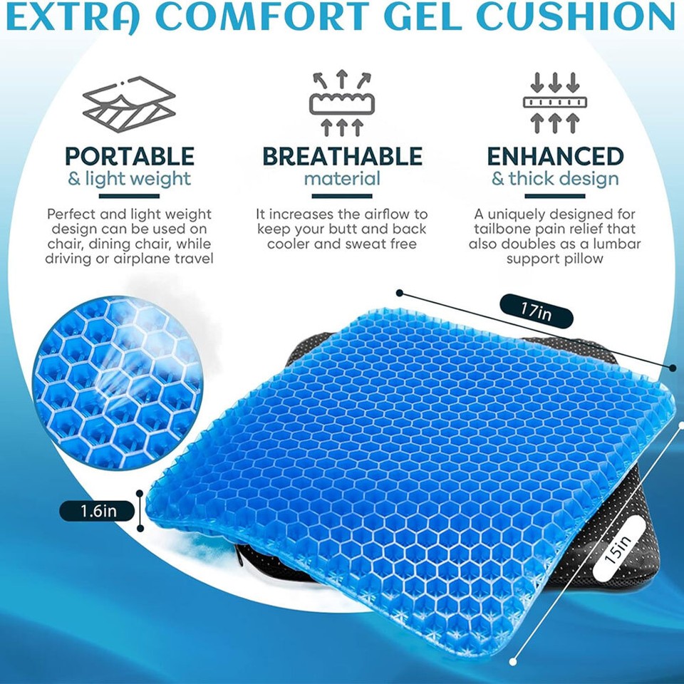 Breathable Gel Seat Cushion Cooling Double Thick Egg