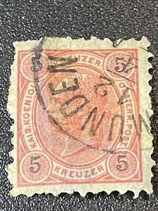 1890 AUSTRIA F. Joseph 5 Kreuzer Red very good Used Condition STA-474