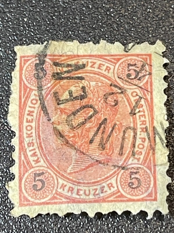1890 AUSTRIA F. Joseph 5 Kreuzer Red very good Used Condition STA-474