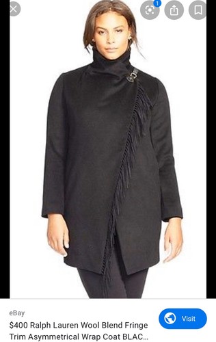 Ralph Lauren Asymetrical Fringe Coat