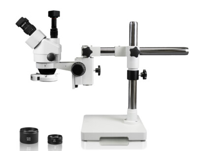 Parco Simul-Focal Trinocular Zoom Stereo Microscope w/5MP Camera + 144-LED Light