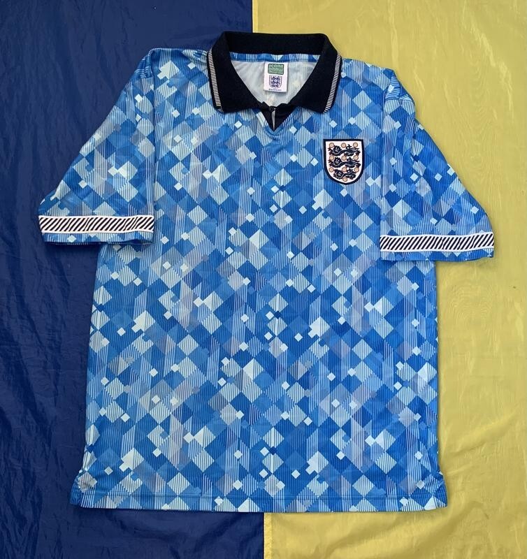 ENGLAND 1990-1992 THIRD RETRO FOOTBALL SHIRT SOCCER JERSEY SCORE