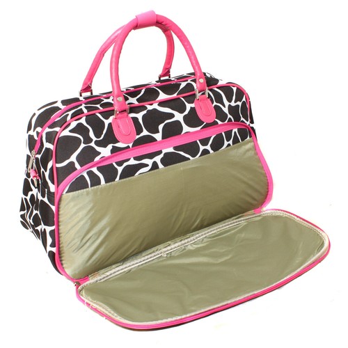 All-Seasons Giraffe 21-inch Carry-On Shoulder Tote Duffel Bag - Pink - Picture 3 of 4