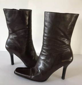 brown leather square toe boots
