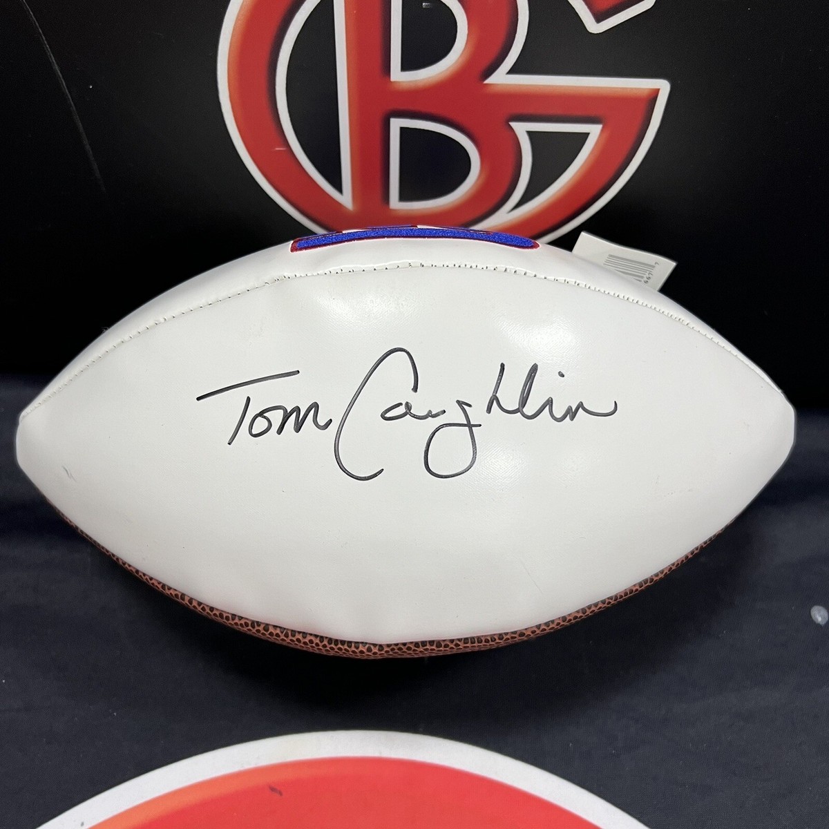 Tom Coughlin New York Giants Signed White Panel Logo Super Bowl