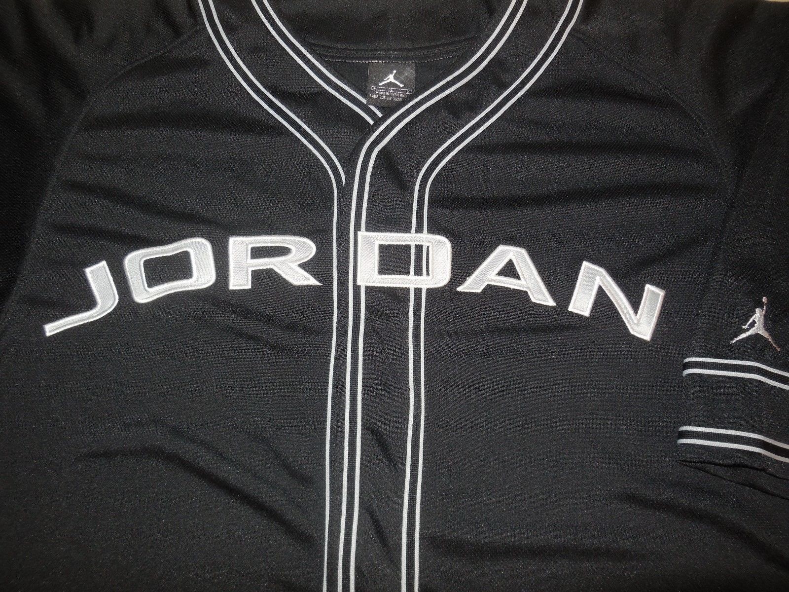 Nike Michael Jordan Baseball Jersey Black Athletic Te… Gem