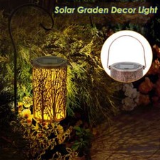 Solar Hanging LED Lantern Retro Light Outdoor Garden Patio Decor Lamp Waterproof