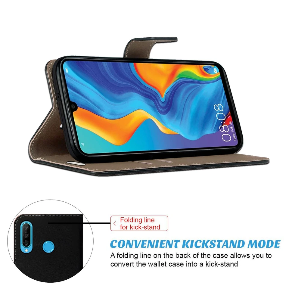Case for Huawei P20 P30 P40 Pro Lite P9 Leather Magnetic Flip Wallet Stand Cover - Image 3 of 4
