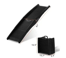 60 inch Nonslip Folding Dog Ramp, Tri-Fold Portable Lightweight Pet Ramp for Car