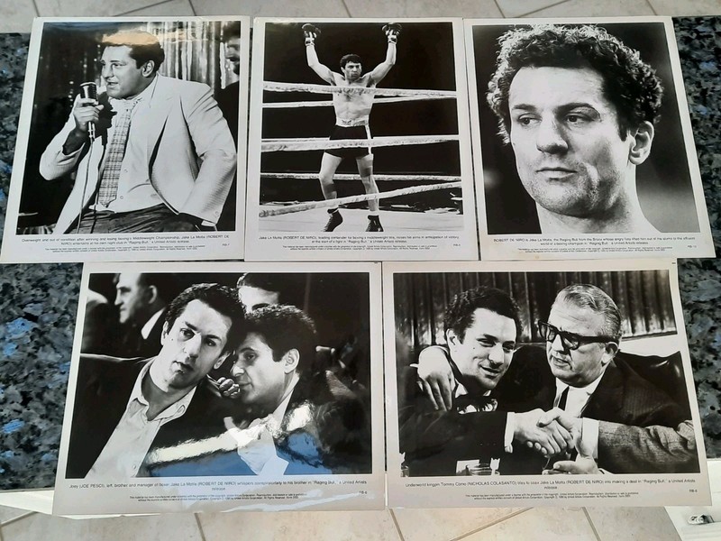 LOT of (5) RAGING BULL BLACK & WHITE 8X10 MOVIE STILLS 1980 ROBERT DE NIRO PESCI