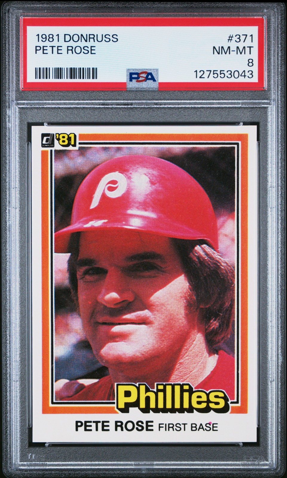 1981 DONRUSS #371 PETE ROSE PSA 8