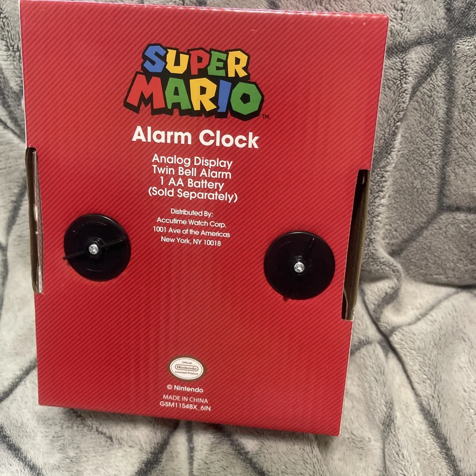 NEW Super Mario Alarm Clock Analog Display Twin Bell Alarm- Nintendo - Image 3 of 3