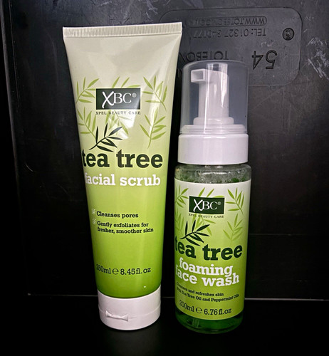 XBC Tea Tree Foaming Face Wash 200ml & Facial Scrub 250ml Set
