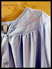NWT Adonna Light Sky Blue Snap Button Waffle Knee/Calf Length Robe L Retail: 49