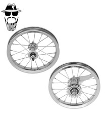 ORIGINAL LOWRIDER 12" Chrome Front & Rear Bicycle Wheel 20 Spoke Rim 3/8 Axle.